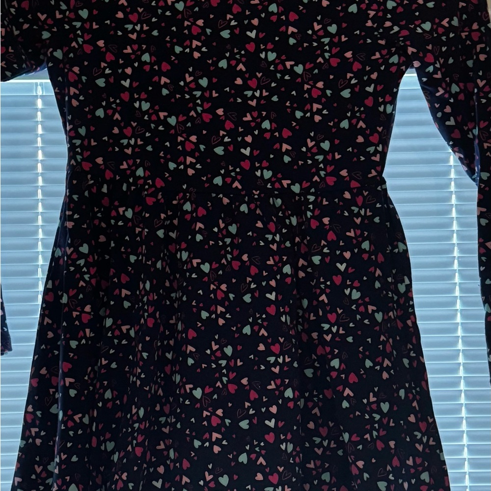 Crewcuts Navy Dress with Heart Pattern